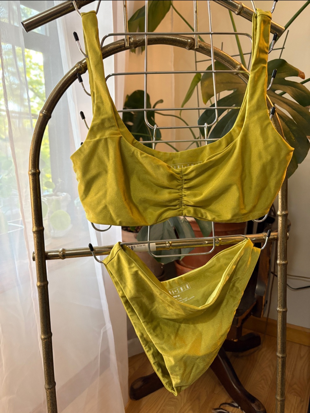 Chartreuse Bikini Top and Triangle Set